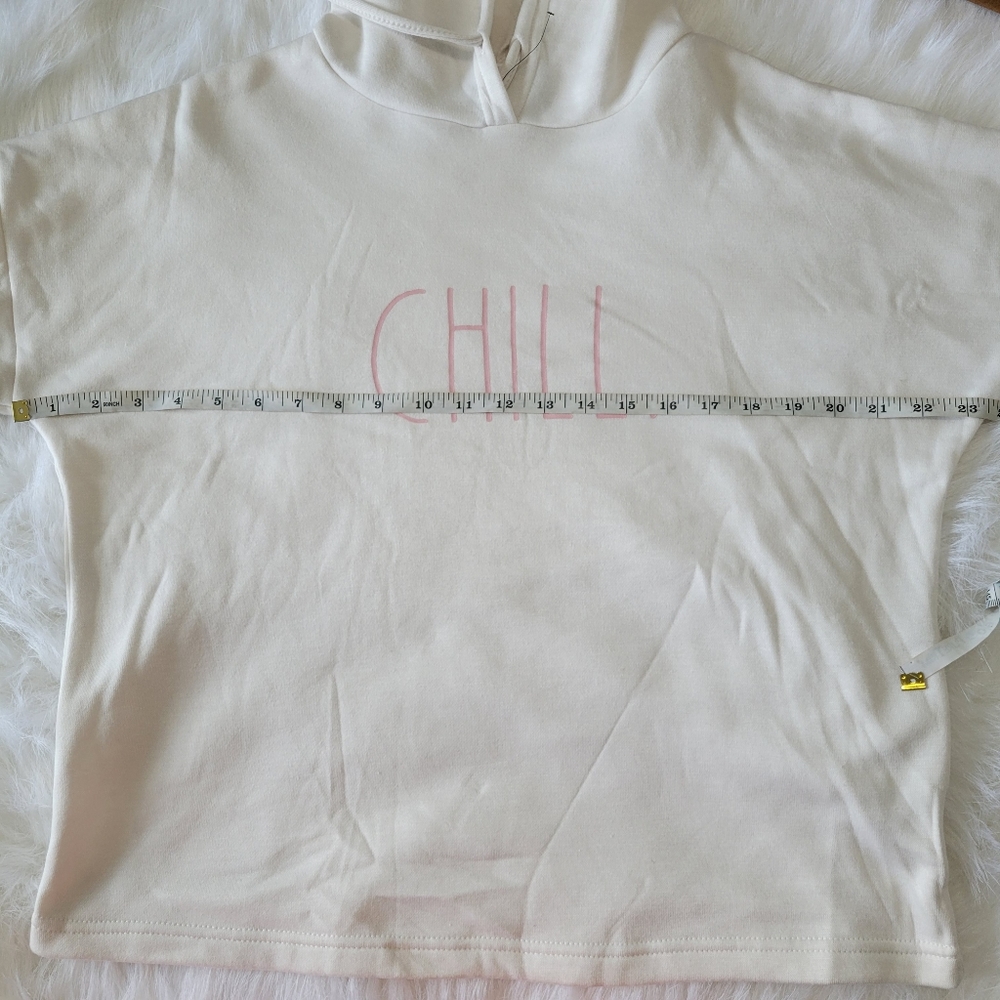 Rae Dunn 2 Piece CHILL Set Hoodie & Jogger Set S Cream/Pink Soft NWT - Picture 8 of 16